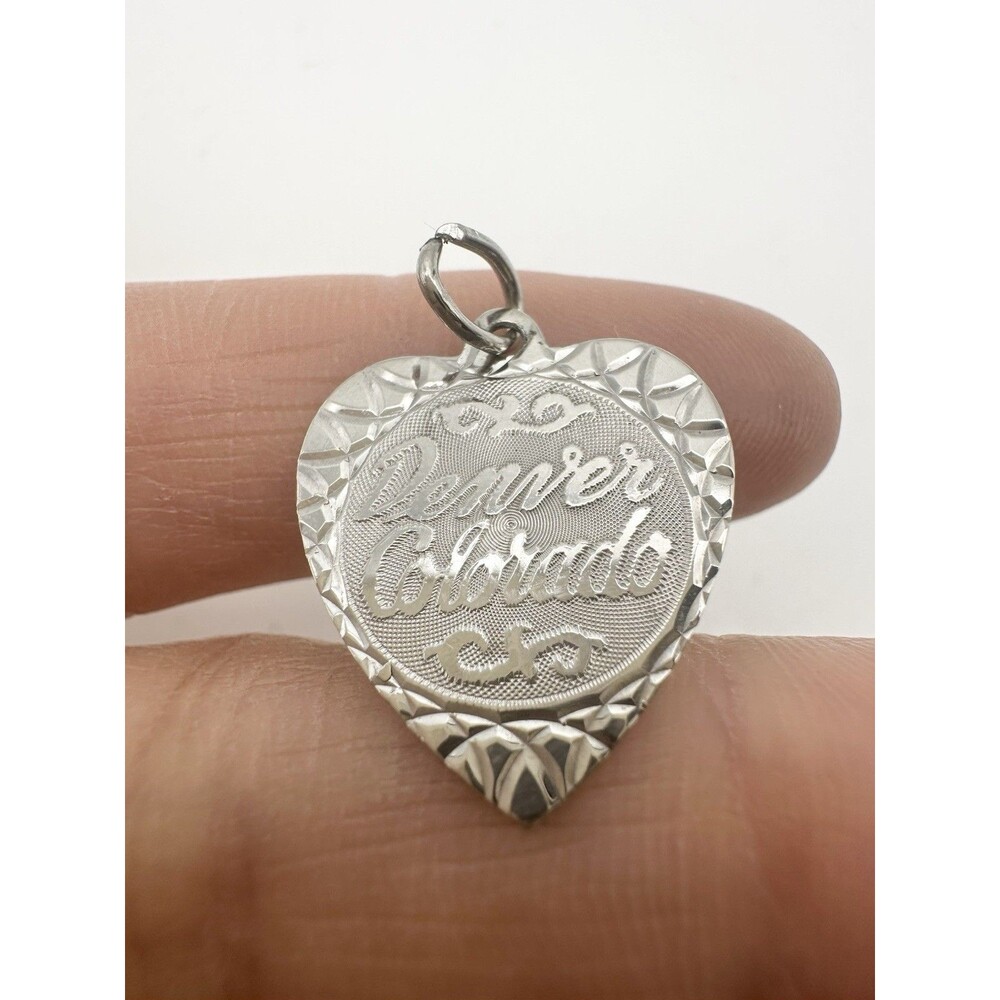 Vintage Sterling Silver Heart Shape Denver Colorado Charm